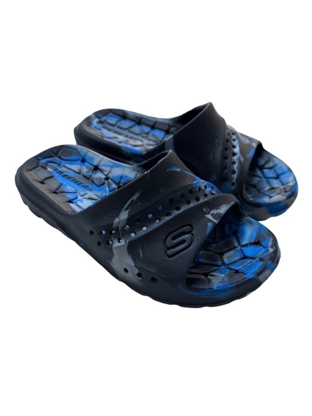 ⭐️ 5 for $25 Skechers Kids Blue and Black Sandals Size 12